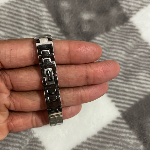 Coach Metallic Silver Rectangular Watch - Picture 3 of 6
